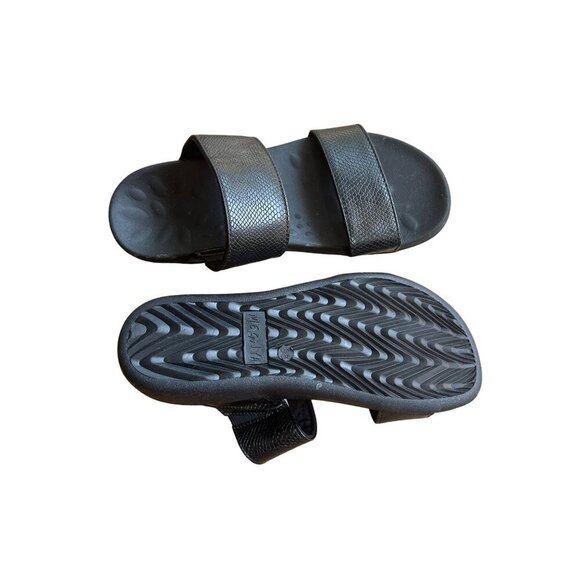 Megnia Womens Black Double Strap Slide Sandals Size 6 - Picture 4 of 4